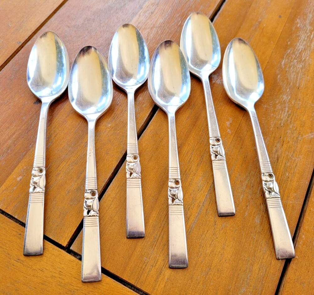 Lot 6 Oneida Community Silverplate Dinner Forks 1948 Morning Star Tulips Flower